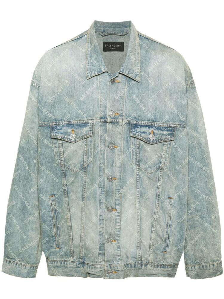 Balenciaga Bal Diagonal denim jacket - Blue Cover