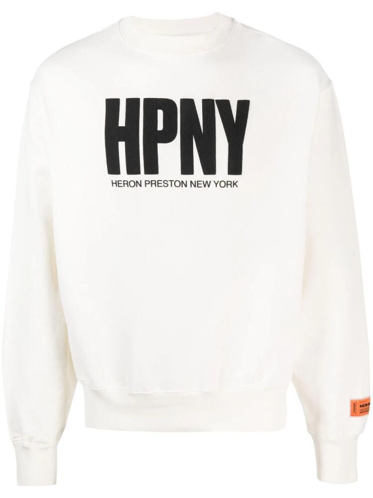 Heron Preston flocked logo cotton sweatshirt - White Cover