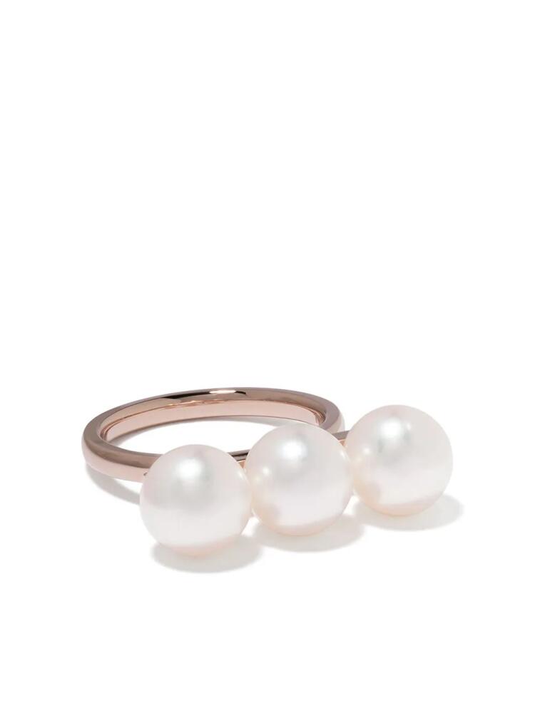 TASAKI 18kt rose gold Collection Line Balance Neo Akoya pearl ring - Pink Cover