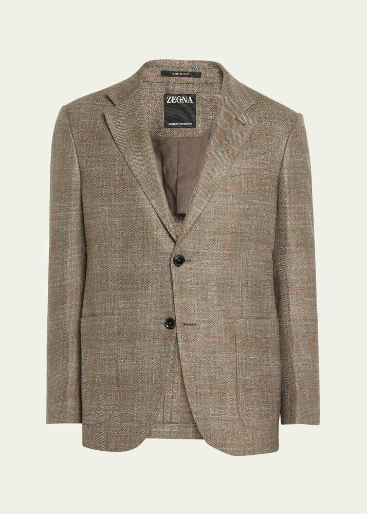 ZEGNA Men's Fairway Crossover Plaid Sport Coat Cover