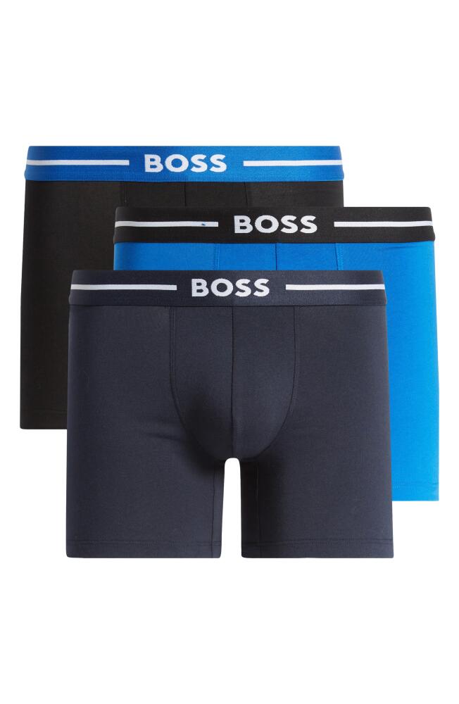 BOSS 3-Pack Power Stretch Cotton Boxer Briefs in Open Miscellaneous Cover