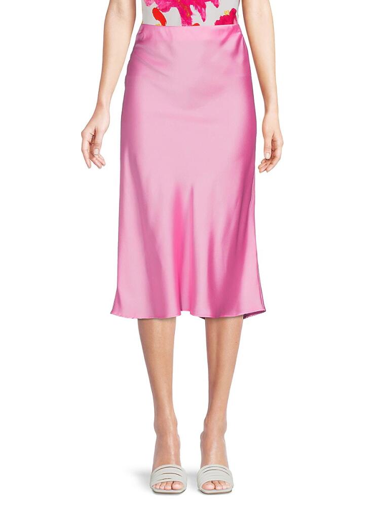 Renee C. Women's Satin Midi Skirt - Barbie Pink Cover