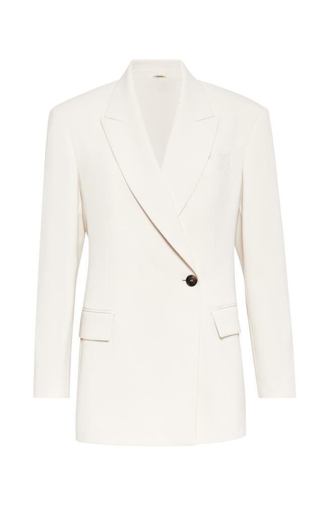 Brunello Cucinelli Comfort viscose couture twill blazer with monili in Ivory Cover