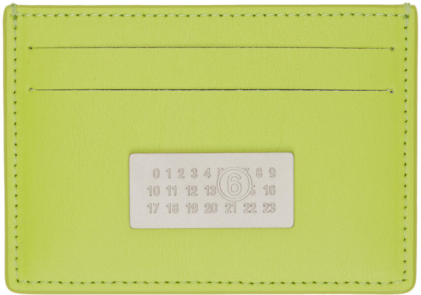 MM6 Maison Margiela Green Numeric Card Holder Cover