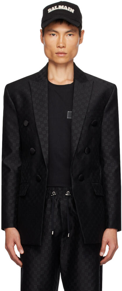 Balmain Black Mini Monogram Blazer Cover