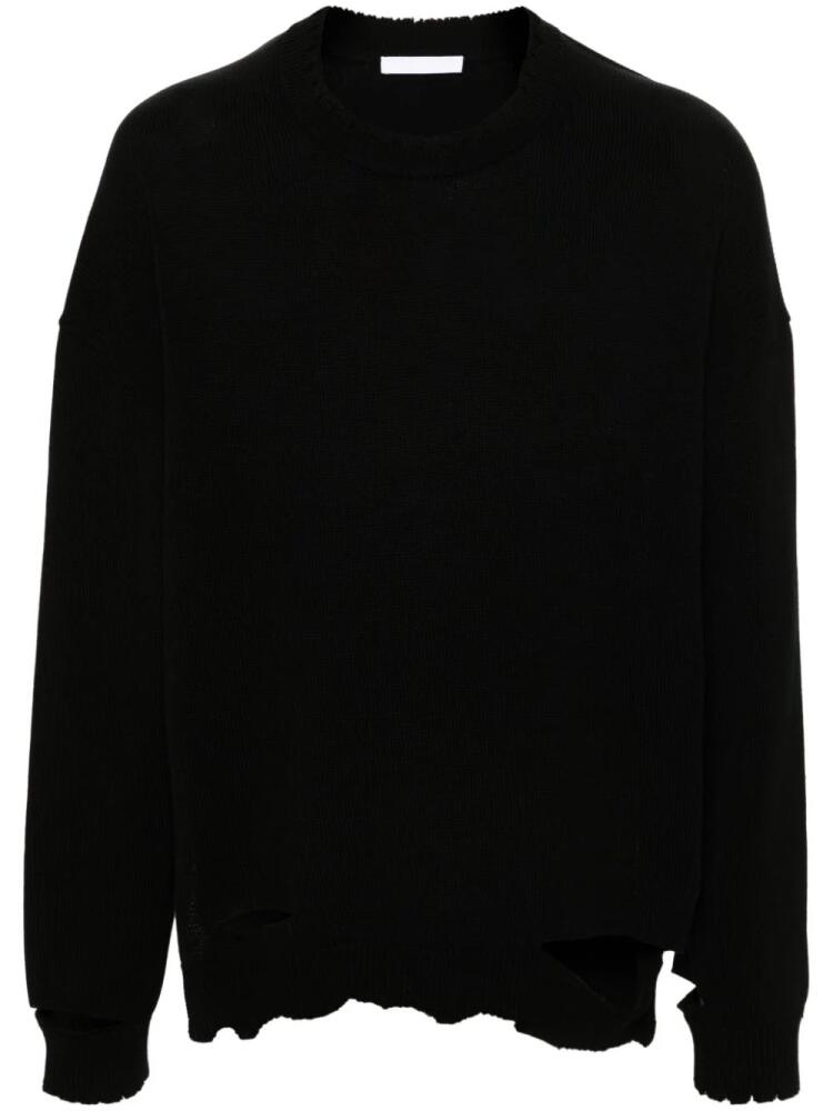 Helmut Lang crew-neck distressed jumper - Black Cover