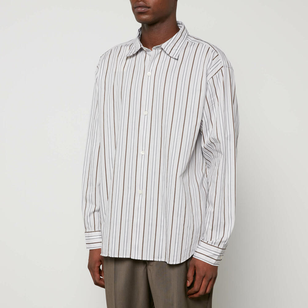 mfpen Generous Pinstripe Organic Cotton-Poplin Shirt Cover