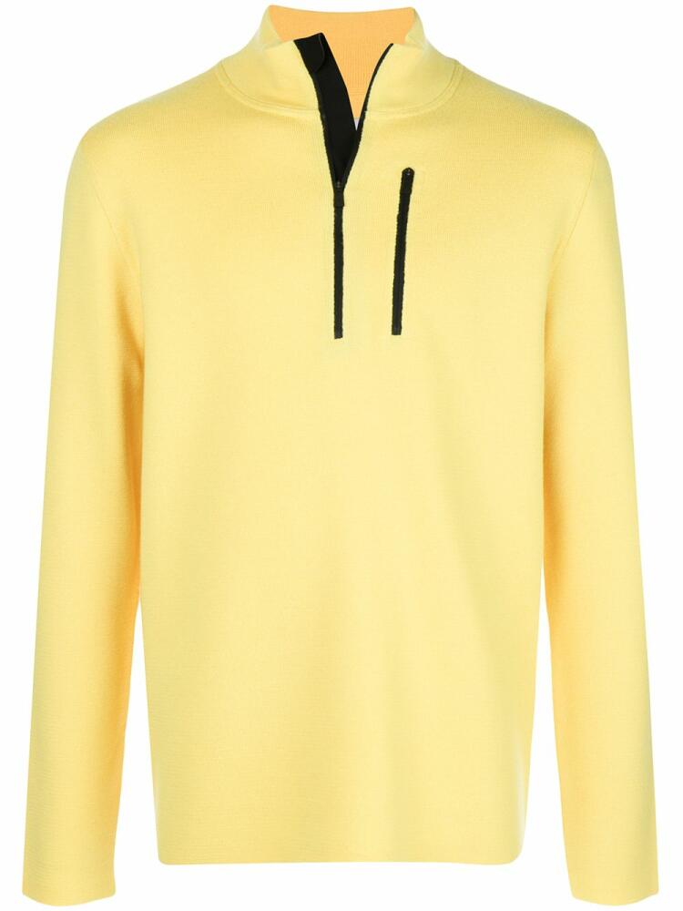 Aztech Mountain zip detail high neck sweater - Yellow Cover