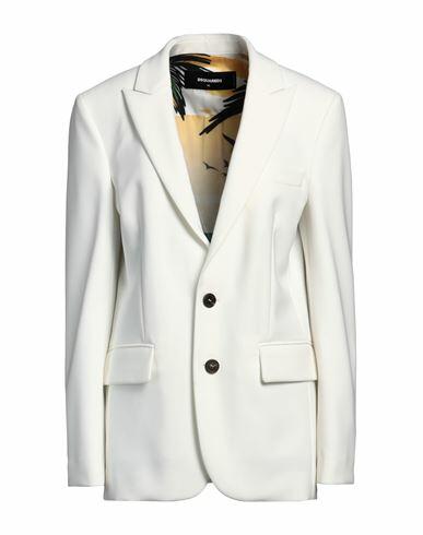 Dsquared2 Woman Blazer White Polyester, Polyurethane Cover