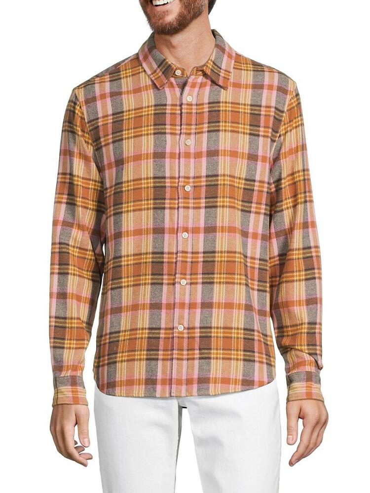 Joe's Jeans Men's Plaid Flannel Shirt - Faded Rose Cover