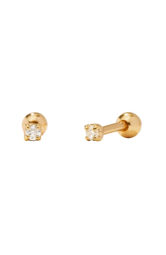 MADE BY MARY Live In Mini Cubic Zirconia Stud Earrings in Gold Cover