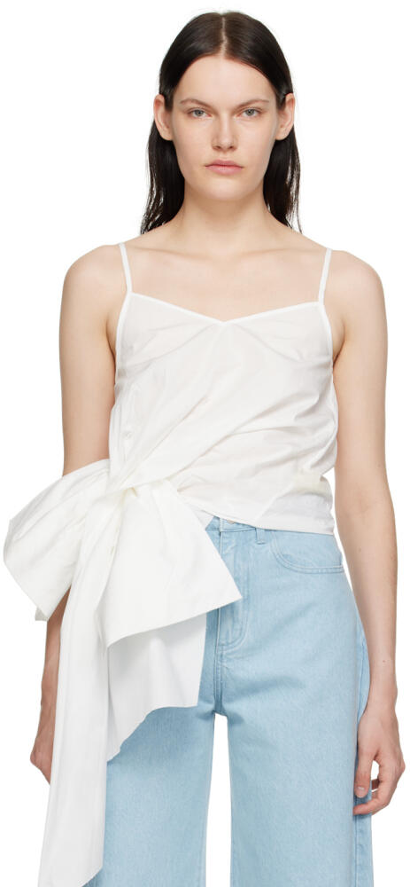 Marques Almeida White Asymmetrical Camisole Cover