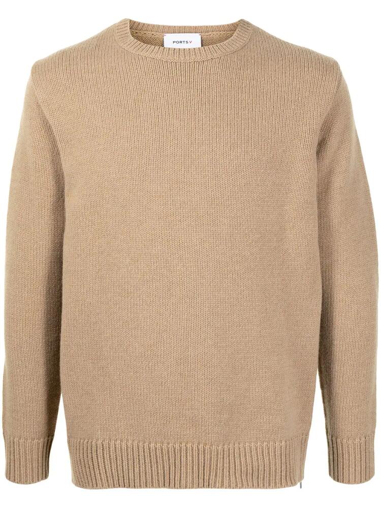 Ports V zip-detail wool jumper - Neutrals Cover