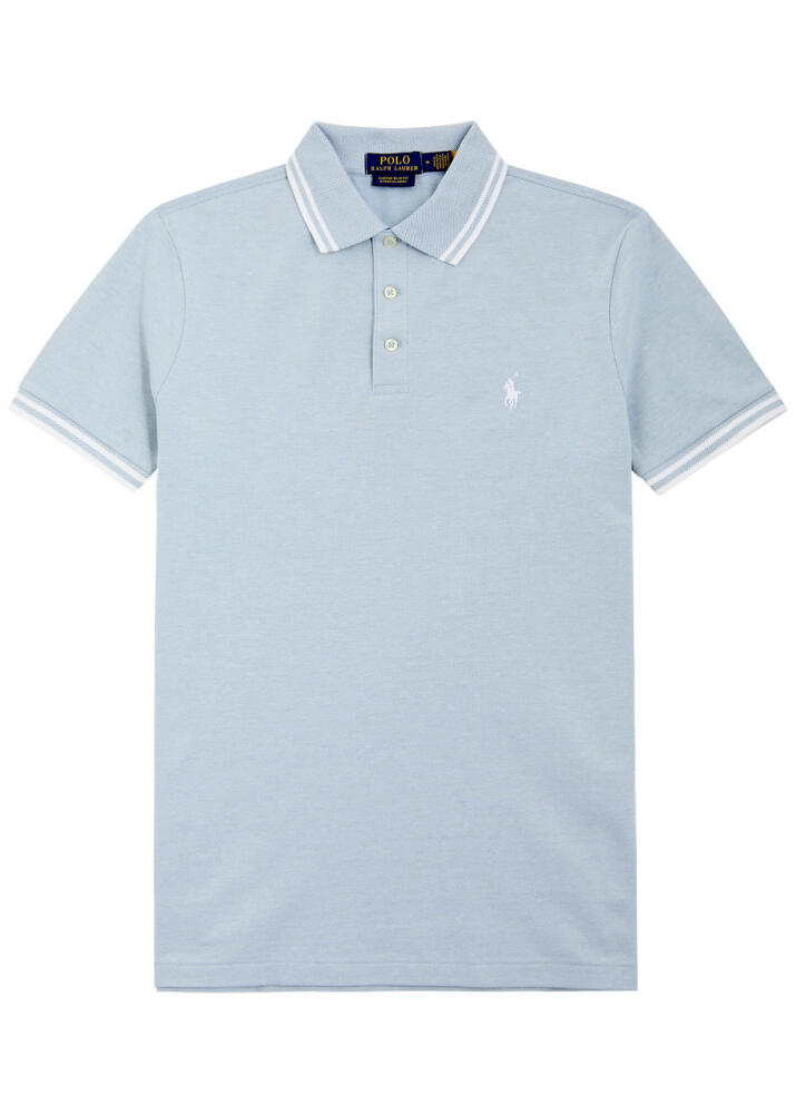 Polo Ralph Lauren Piqué Stretch-cotton Polo Shirt - Blue Cover