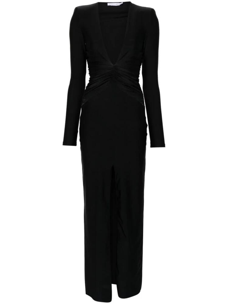 Amen ruched plunge gown - Black Cover