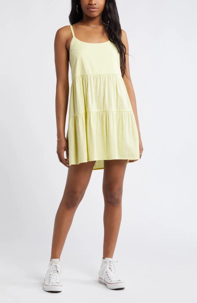 BP. Tiered Cotton Mini Sundress in Green Dawn Cover