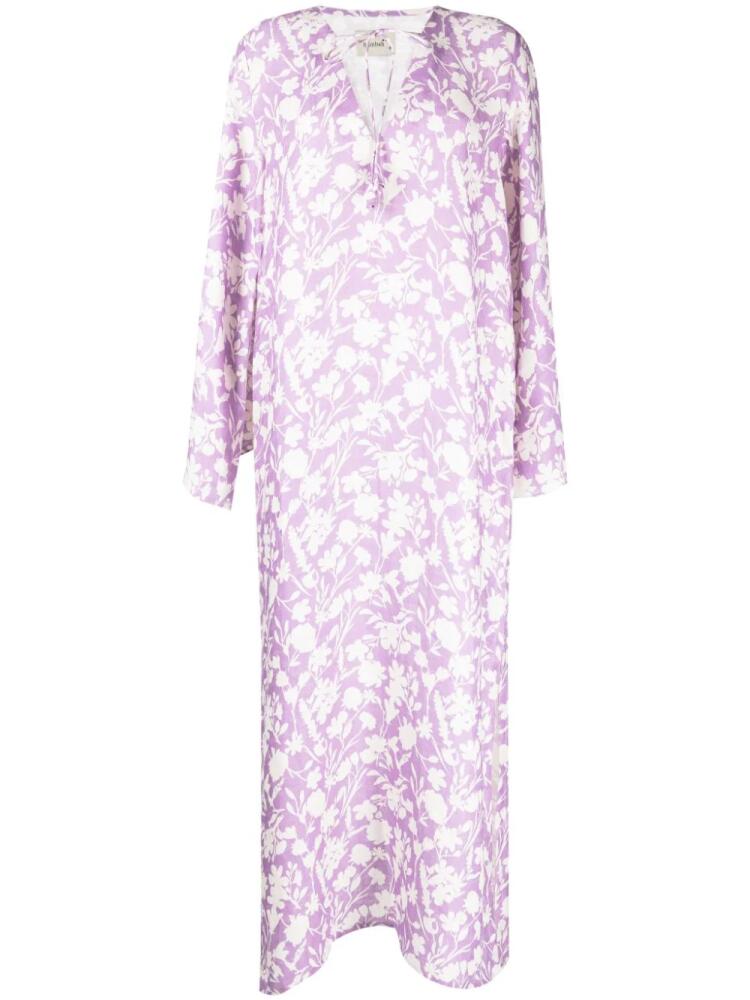 Bambah Arielle floral-print kaftan - Purple Cover