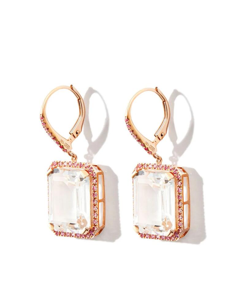 SHAY 18kt yellow gold diamond and sapphire drop earrings Cover