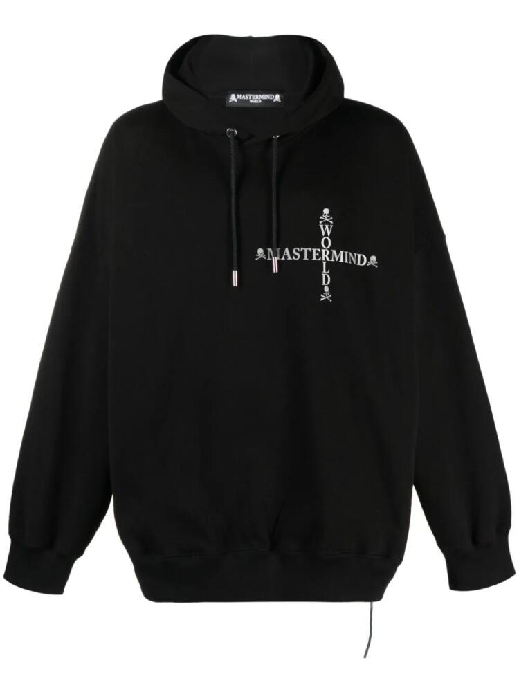 Mastermind World logo-print drawstring cotton hoodie - Black Cover