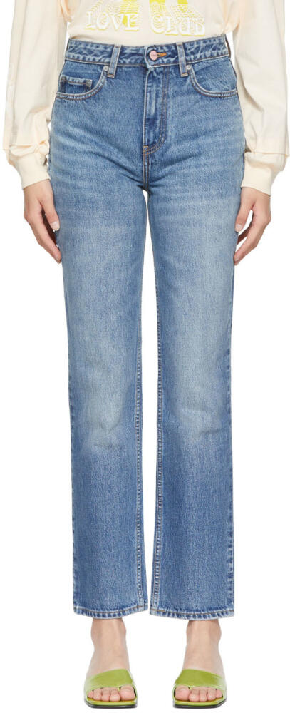 GANNI Blue Swigy Straight Leg Jeans Cover