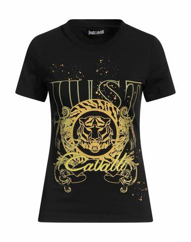 Just Cavalli Woman T-shirt Black Cotton, Elastane Cover