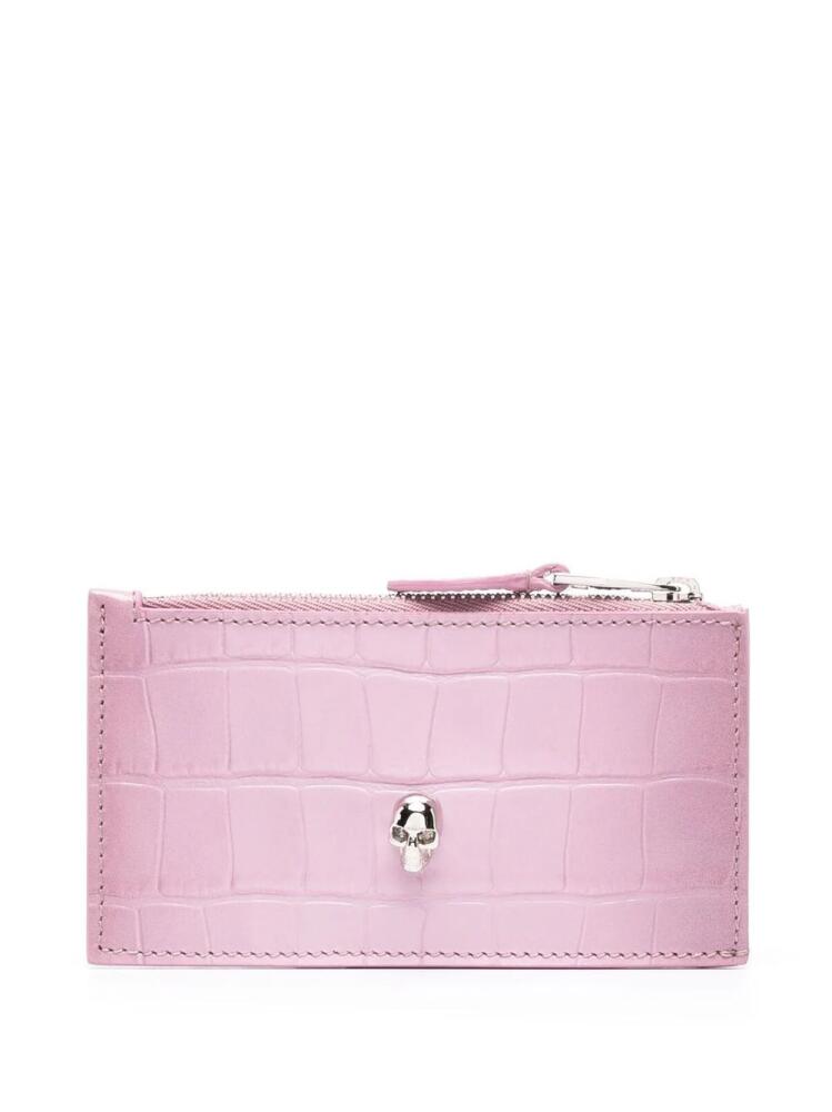 Alexander McQueen Skull-charm leather wallet - Pink Cover