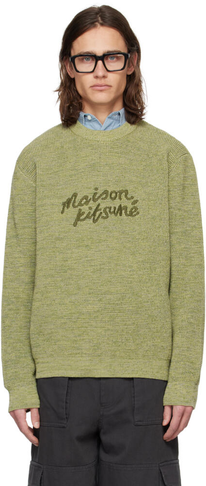 Maison Kitsuné Green Handwriting Sweater Cover