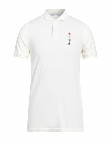 Manuel Ritz Man Polo shirt Ivory Cotton, Elastane Cover