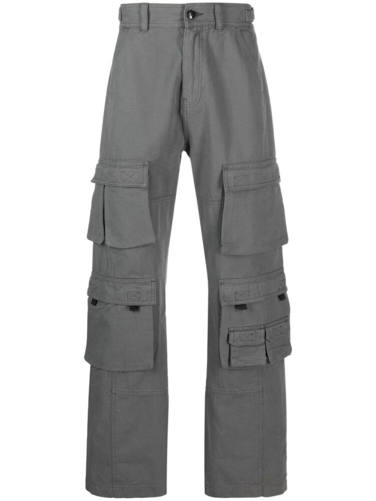 Martine Rose logo-patch cotton cargo trousers - Grey Cover