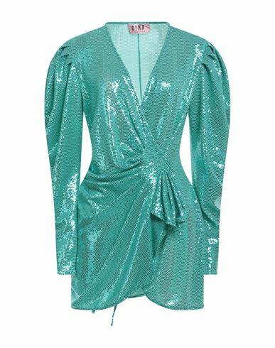 Gina Gorgeous Woman Mini dress Turquoise Polyamide, Elastane, Metallic fiber Cover