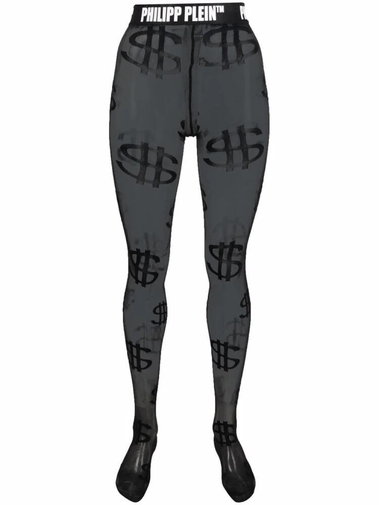 Philipp Plein dollar pattern tights - Black Cover