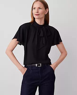 Ann Taylor Mock Tie Neck Blouse Cover