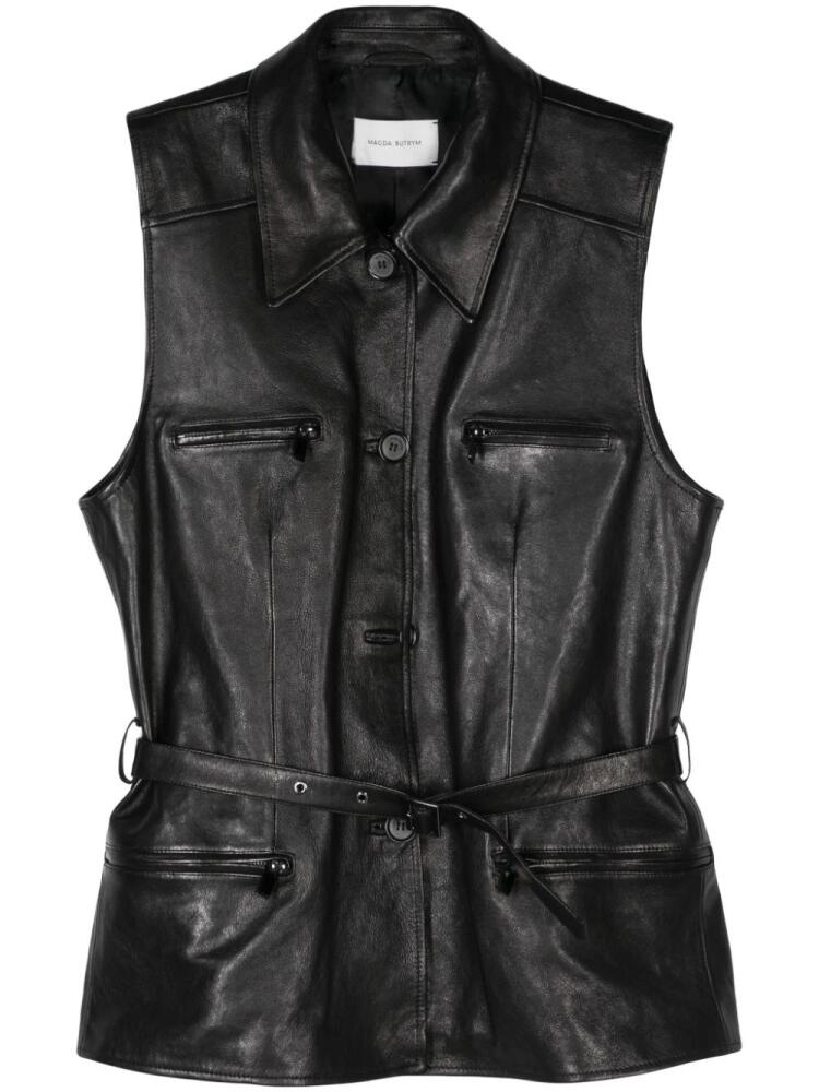 Magda Butrym leather belted vest - Black Cover