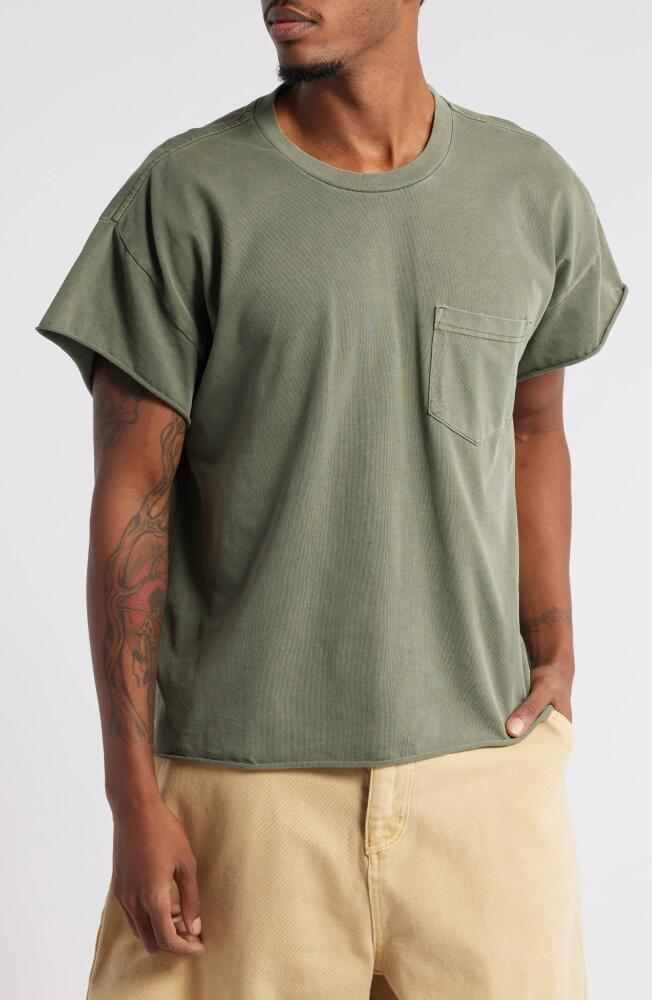 Elwood Drummer Cut Off T-Shirt in Olive Cover