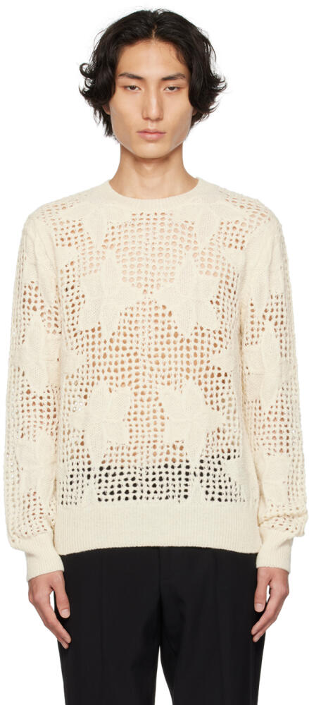 Dries Van Noten Off-White Floral Sweater Cover