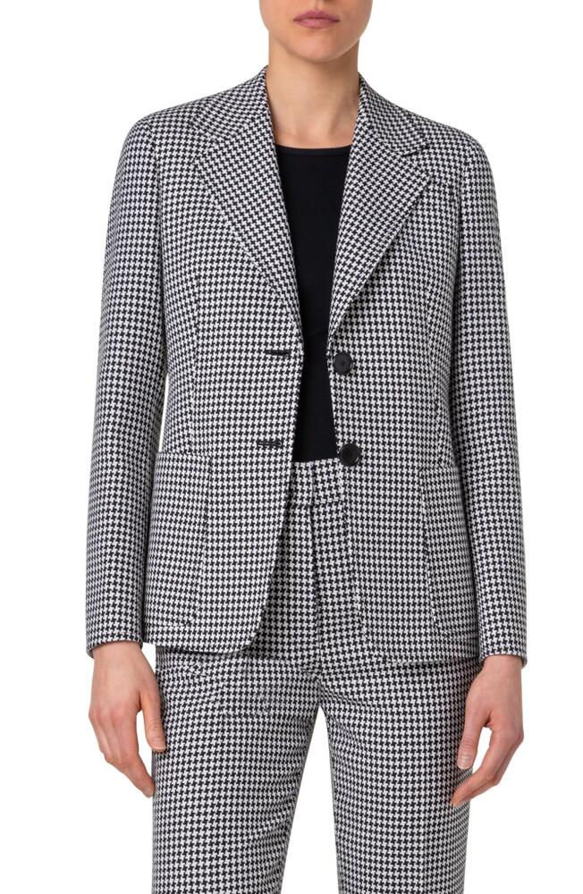 Akris punto Houndstooth Blazer in Black-Cream Cover