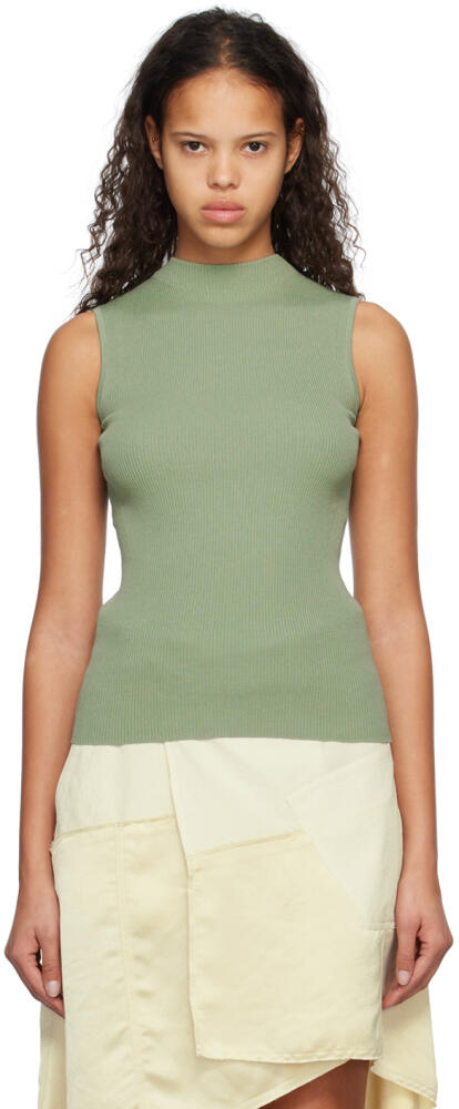 BOSS Green Ribbed Tank Top Cover