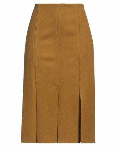 Erika Cavallini Woman Midi skirt Mustard Wool, Polyamide Cover