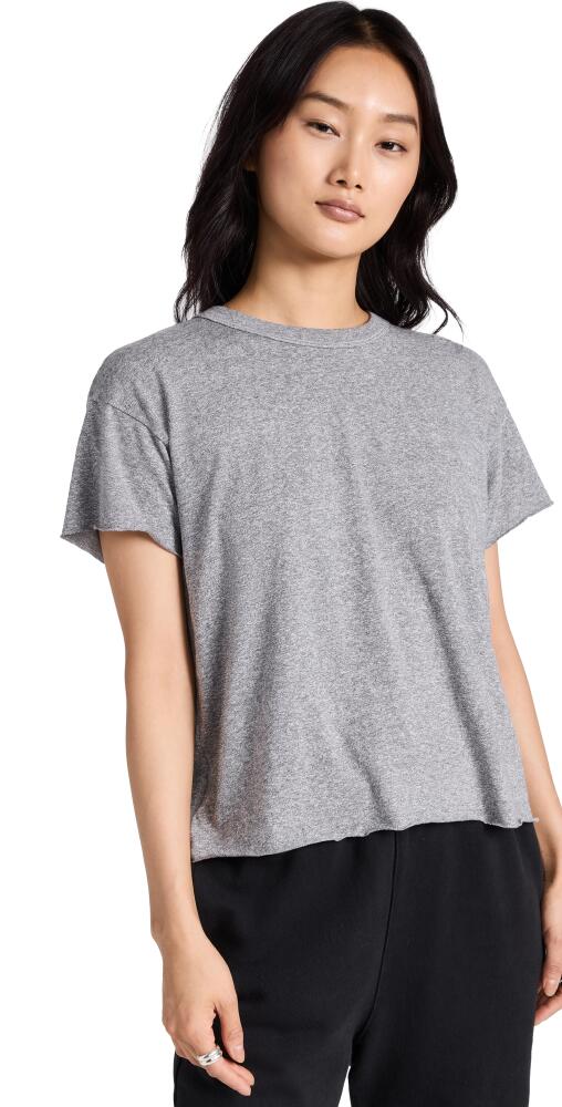 THE GREAT. The Crop Tee Heather Grey Cover