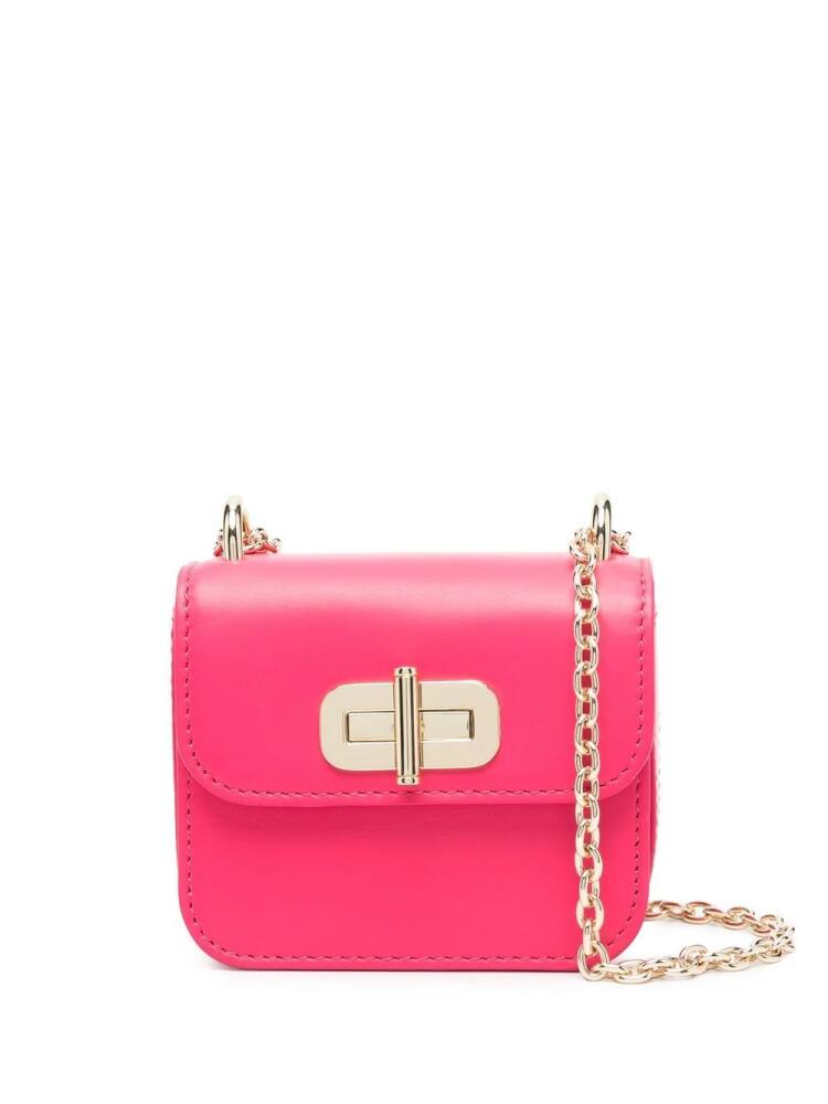 Tommy Hilfiger logo-lettering leather crossbody bag - Pink Cover