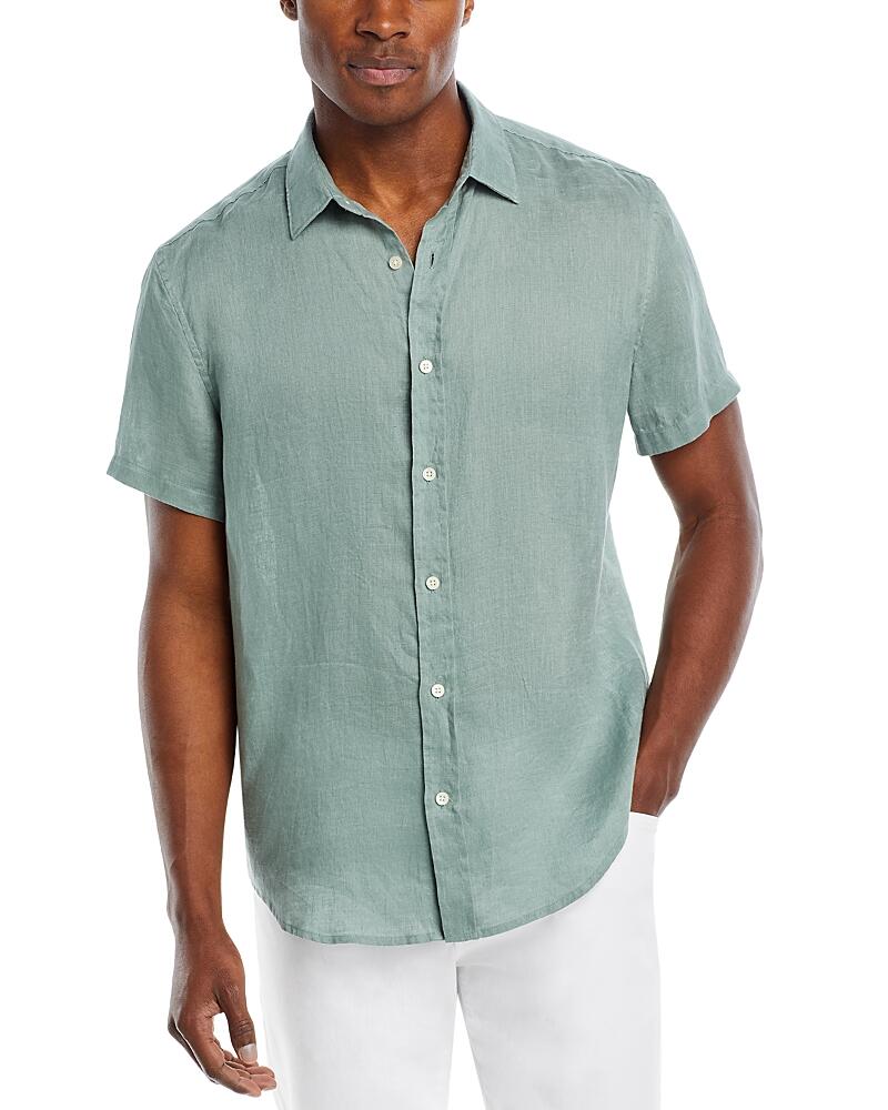 The Men's Store at Bloomingdale's Linen Regular Fit Short Sleeve Button Down Shirt - Exclusive Cover