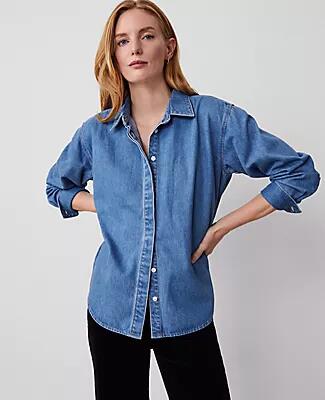 Ann Taylor Weekend Denim Oversized Shirt Cover