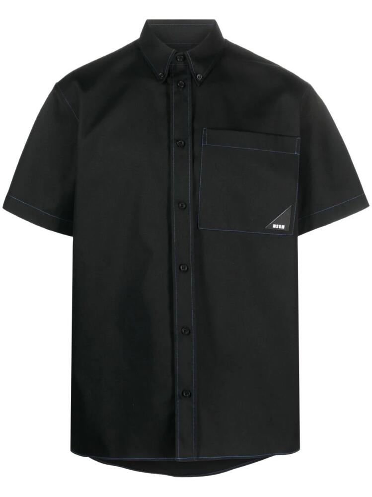 MSGM contrast-stitching short-sleeve shirt - Black Cover