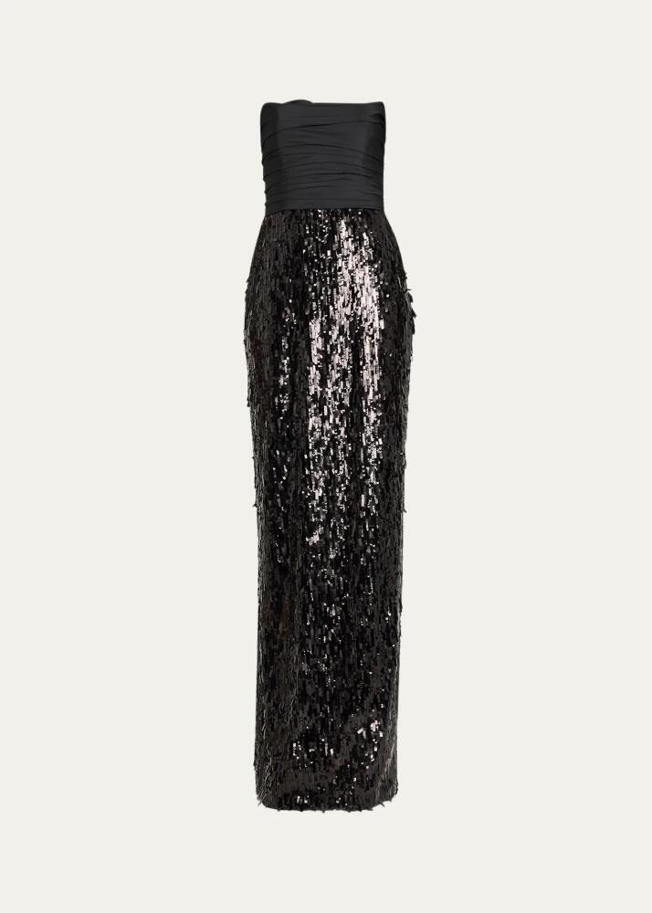 Pamella Roland Strapless Sequin Gown Cover