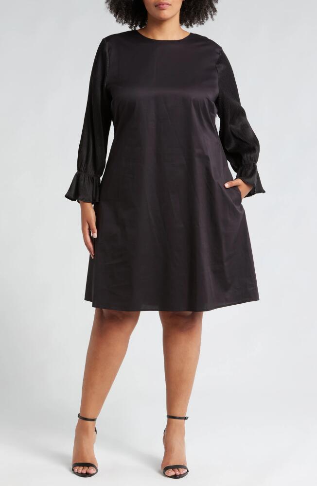 HARSHMAN Thaila Long Sleeve A-Line Dress in Black Cover