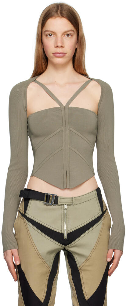 Dion Lee Khaki Modular Darting Tank Top Cover