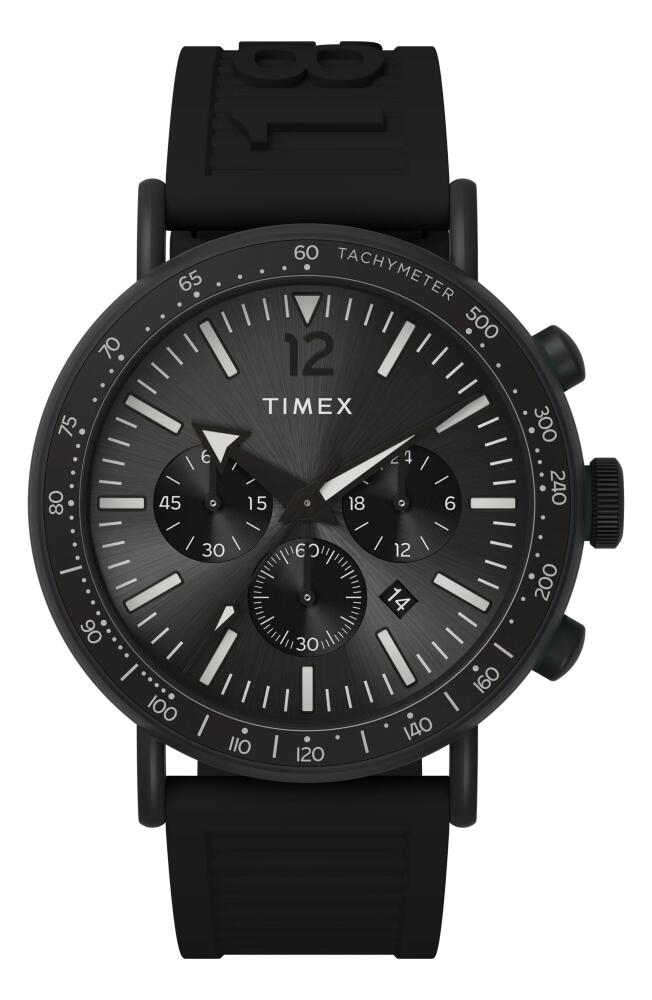 Timex Standard Chronograph Resin Strap Watch, 43mm in Black Cover