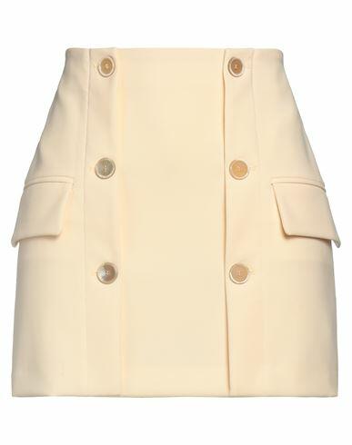 Erika Cavallini Woman Mini skirt Ivory Polyester, Wool, Elastane Cover