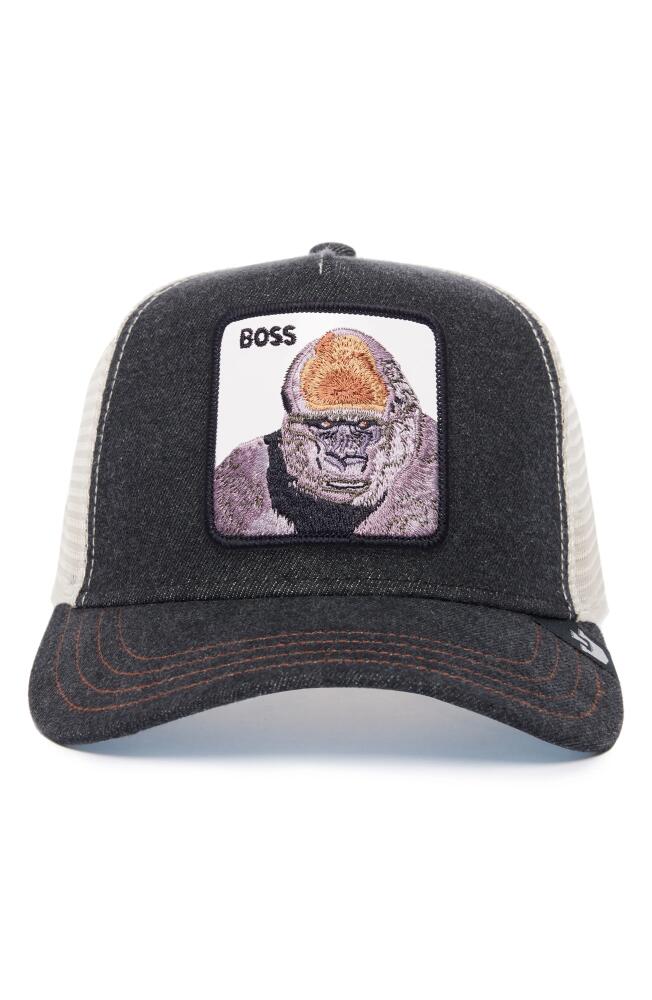 Goorin Bros. The Boss Gorilla Patch Snapback Trucker Hat in Denim Cover