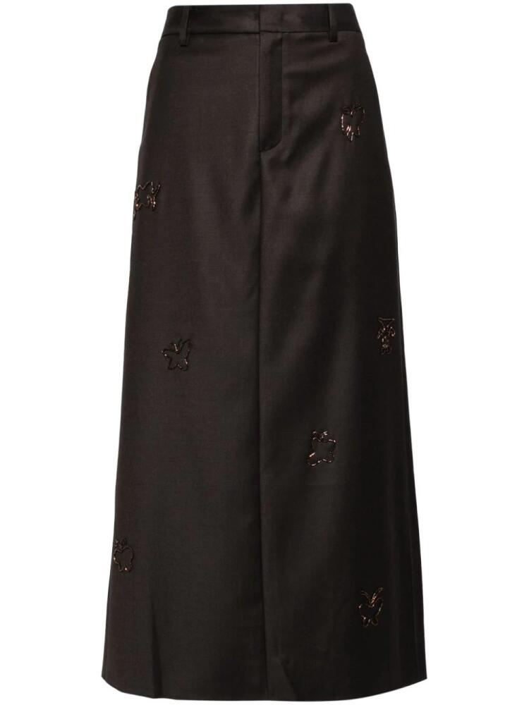 JNBY Butterfly Pattern long waist skirt - Brown Cover